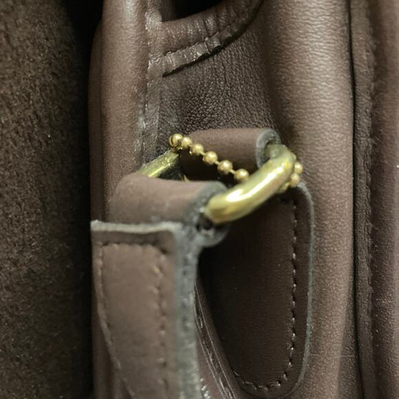 Vintage COACH 9812 Ridgefield Flap Bag Dark Brown Full-grain Leather Excellent - Picture 6 of 16